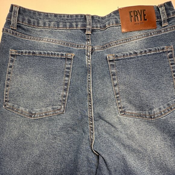 Frye Jeans Womens 10/30 Blue High Rise Crop Cuff Ankle Denim Stretch Whisker NWT - Picture 2 of 5